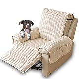 CFPLeHiYS Sesselschoner Relaxsessel Sesselbezüge Plüsch Sesselüberwurf mit Armlehne Sesselauflage Fernsehsessel Bezug Sesselbezug für Haustieren Hund(Beige,1 Sitz (53 * 190cm))