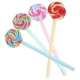 OFFSCH Lollipop-Gelstift lustige Stifte für Kinder Lollipop-Tintenroller bunte Gelstifte Gelstift für Kinder Gelstifte für kreative Aktivitäten glatte Schreibstifte Büro Stift Plastik