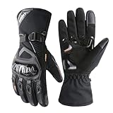 TAGVO Winter Motorrad Handschuhe, Warm Winddicht Wasserdicht, Vollständiger Fingerschutz Sensorbildschirm Motorradhandschuhe, REIT Handschuhe für Herren Damen