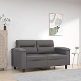 Homgoday 2-Sitzer-Sofa Doppelsofa Sofa Couch Moderne Relaxsofa Loungesofa Relaxcouch Loveseat Gästesofa Sofa Sitzmöbel für Wohnzimmer Büro Schlafzimmer Grau 120 cm Kunstleder