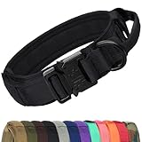 Joytale Taktisches Hundehalsband Große Hunde mit Griff Halsband Hund 3.8 cm Breite Hundehalsband Verstellbar aus Nylon, Schwarz, L