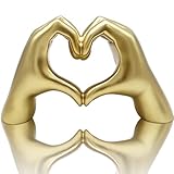 Herzform Hand Statue, Herz Hand Skulptur, Liebe Finger Statue, Herz Hände Statue, Geste Statuen und Skulpturen, Romantische Statue, Heimdekoration Für Wohnzimmer, Zimmer, Büro, Gold