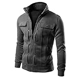 TDTYK Herren-Pullover, Reißverschluss, Stehkragen, Sweatshirts, Reißverschlussjacke, langärmelig, Sport, Outdoor-Jacke, Stehkragen, durchgehender Reißverschluss, lässiger Kapuzenpullover, weich,