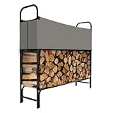 GARMIO® Kaminholzregal Metall 130x30x117cm Brennholzregal Stahlrahmen Kaminholzunterstand mit Abdeckung Stapelhilfe für Indoor und Outdoor pulverbeschichtet