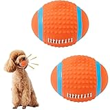 2 Stück Quietschender Hundespielzeug Ball Latex Hunde Quietsch Spielzeug Rugby Ball Kauen Apportierball Hundeball für Katzen Werfen Interaktives Hundespielzeug Zahnreinigung Kauspielzeug für Jagdübung