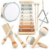 Musikinstrumente für Kinder Kinderspielzeug ab 3 Jahre holzspielzeug Trommel Xylophone für Kinder Baby Musikspielzeug Montessori Spielzeug ab 3 Jahre