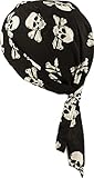 fashionchimp Zandana aus 100% Baumwolle, Bandana-Kopftuch, Bikertuch für Damen und Herren, Muster-Print (Schwarz-Totenkopf)