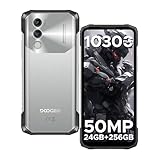 DOOGEE Blade10 Power Outdoor Handy Ohne Vertrag Android 14-10300mAh, 24GB+256GB/TF 2TB Outdoor Smartphone Wasserdicht, 50MP AI Kamera, 6.6 Zoll baustellenhandy, Drei Kartenfächer/ IP68/NFC/GPS/Face ID