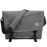 OIWAS Umhängetasche Herren Groß Messenger Bag Arbeitstasche Männer Schultertasche Kuriertasche Grau Tablet Business Laptoptasche Herrentasche Büro Uni Reise Alltag für 15 Zoll Laptop