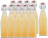 hocz 6er Set Bügelflaschen Bügelflasche Glasflaschen 500ml Typ A mit Bügelverschluss zum Selbstbefüllen