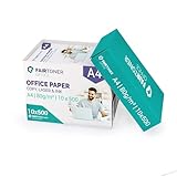 FairToner Office Paper standard Kopierpapier (10x 500) für Inkjet und Laserdrucker geeignet, 5.000 Blatt 80g A4 Druckerpapier weiß