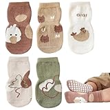 Stoppersocken Kinder Baby, 5 Paar Baby Stoppersocken Baumwolle Antirutsch Krabbelsocken ABS Socken, ABS Atmungsaktiv Antirutschsocken Kinder, Krabbelsocken Baby Baumwolle