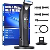 Intimrasierer Mann Rasierer Herren Elektrisch,100% wasserdicht Body Shaver men, Körperrasierer herren mit LED Licht, Intimbereich Körper haar trimmer, Full Body groomer Bart Hair Remover für Männer