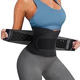 Junlan Bauchweggürtel Korsett Damen Bauchweg Schwitzgürtel Zum Abnehmen Waist Trainer Damen Neopren Sauna Fitness gürtel (schwarz, L)