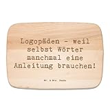 Mr. & Mrs. Panda Frühstücksbrett Spruch Logopädin Helden - Geschenk, Anleitung, Schlaganfall, Schneidebrett, kreative Geschenke, Frühstücksbrettchen,