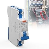 Fi ls Schalter, Fi Schutzschalter 16A, RCBO B16A 30mA, Fehlerstromschutzschalter, RCD Protected Circuit Breaker, Type A, 230V, 1P+N, DIN Rail Mounting, Curve B, Weiß/Blau