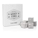 Hediyesepeti Whiskey Steine Set - 12 Marmor Wiskey Eiswürfel Steine Für Alle Getränke, Geschenkbox-verpackung, Wiederverwendbare Whiskey Eiswürfel Mit Stoffzugbeutel, Geschenke Für Männer, Grau