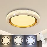 ZMH Deckenlampe Led Deckenleuchte Dimmbar Wohnzimmer - 46W Wohnzimmerlampe Modern Schlafzimmerlampe Kristall mit Fernbedienung Küchenlampe 40CM Deckenbeleuchtung für Schlafzimmer Küche Esszimmer