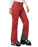 33,000ft Damen Skihose Outdoorhose Wasserdicht Winddichte Softshellhose Warme Gefütterte Thermohose Wanderhose Winter Ski Pants Women Karminrot M