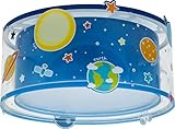 Dalber Deckenlampe kinderzimmer, Deckenleuchte für Kinder Planets Planeten Sonnensystem, 41346N, E27, Blau