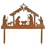 Krippe für Yards | Outdoor-Krippe-Metall-Silhouette - Wetterfeste Weihnachtskrippe für Hof und Rasen, einfache Montage, kompakte Aufbewahrung Galvevas