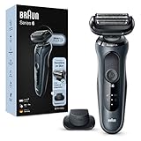 Braun Series 6s Sensitiver Rasierer Herren, Elektrorasierer mit 3 flexiblen Klingen, Präzisionstrimmer, 50 Min Laufzeit, EasyClick Aufsätze, Wet&Dry, N1200s, grau