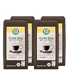 LEBENSBAUM 4 x Kaffee Café Dia gemahlen, Bio Kaffee aus Arabica-Robusta Mischung, Intensität 4/5, kräftiges Aroma, 4 x 500 g