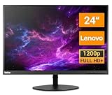 Lenovo ThinkVision T24d-10 24 Zoll Business Computer Monitor, Desktop Gaming Monitor, Full HD+ (VGA - DisplayPort - HDMI - VESA), PC Bildschirm, Schwarz (Generalüberholt)