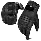 aaasportx Motorrad Handschuhe Herr Leder Touchscreen Funktion - Protektoren Motorradhandschuhe Herren & Damen für Sommer - Motorcycle Gloves mit rutschfesten Pads