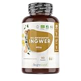 Bio Ingwer Kapseln - 650mg Ingwerpulver pro Kapsel - Bio Zertifiziert - 90 Stück für 3 Monate Vorrat - Vegan - Ayurveda Gewürz für goldene Milch - Alternative zu Ingwer Shot & Tee - WeightWorld