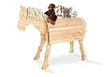 PINOLINO Holzpferd Niels für Draußen Spielpferd und Pferd zum Reiten für Kinder - Kreativität, Fantasie, Motorik - naturbelassenes XL Holz Pferd mit Mähne - Voltigierpferd