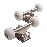 predolo Skateboard Achsen und Rollen Set, 52 MM Skateboard Rollen Lager Set, Skateboard Achsen 5', Skateboard Riser Pads, Skateboard Hardware, Weiß