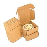 ewtshop® Faltgeschenkboxen braun, 12 x 12 x 5 cm, Boxen aus Naturkarton, für Kekse, Bonbons, Pralinen, Schmuck und Geschenke aller Art, 20er Set