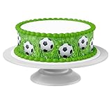 Tortenband Fußball essbar - 4 Stück á 24cm x 5cm passend für Torten bis 30 cm zum mitessen - kreative Dekoration für Torten