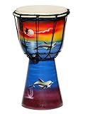 Wogeka - 25 cm Djembe - Bongo mit Airbrush-Bemalung Delfin als Geschenk-Idee Afrika Style Drum Trommel 21