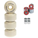 FunTomia 4X Rillen-Profil Rollen 53mmx34mm für Skateboards inkl. 2RS ABEC-9 Kugellager/Wheels Härtegrad 100A