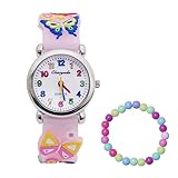 MUXIJIA Kinder Uhren für Mädchen ab 3-10 Jahre, Analog Quarz Armbanduhr Jungen Uhr Mädchen Uhr, 3D Cartoon Mädchenuhr Silikon Uhrenarmband Kinderuhr (Rosa)