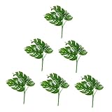 GREENADSCAPE 6st Nachgemachte Pflanzen Monstera-blätter Künstliches Grün Künstlicher Blumenstrauß Künstlicher Mini-Bonsai Kunstpalme Künstliches para Falsche Topfblumen Green Plastik