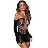 KUAIQI Frauen Dessous Set, Einteilige Hohle Spaß-Perspektive, Sexy Dessous Damen, Sexy Mesh, Dreipunkt-reizvolle Stickerei-Frauen-Unterwäsche- Dessous, Outfit Bodysuits