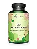 BIO Johanniskraut hochdosiert | mit BIO Passionsblume | BIO Extrakte aus Europa | Laborgeprüft | Hypericin - Flavonoide | Vegan - ohne Zusatzstoffe | Deutsche Produktion von Vegavero®