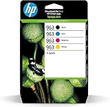 HP 963 (6ZC70AE) Multipack Original Druckerpatronen 1xBlau, 1x Megenta,1xGelb,1xSchwarz für HP OfficeJet Pro 901x, 902x, Standard