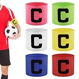 6 Stück Kapitänsbinde Erwachsene, Kapitänsbind Fussball, Verstellbar Captain Armband, Spielführerbinde Elastic Armbinden für Fußball, Multicolor Kapitän-armbinde für Viele Sportarten,Junior,Erwachsene