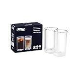 De'Longhi Cold Brew Gläser DLSC325 Doppelwandige Thermogläser, 2er-Set, Spülmaschinengeeignet, Fassungsvermögen 300 ml, Ideal für kalte und warme Kaffeegetränke