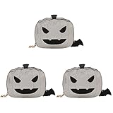 Amosfun 3 Stücke Tasche Halloween Mädchen Eine Schulter Erwachsene Begünstigt Party Mädchen Tragbare Handtasche Kleidung Laterne Pu Praktische Stil Kürbis Teufel