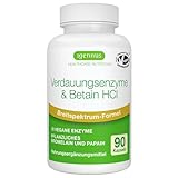 Verdauungsenzyme Komplex mit Betain HCl & Bromelain, 10 vegane Enzyme mit Papain & Lipase, umfassende Verdauungshilfe, hypoallergen, 90 Kapseln, von Igennus