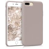 kwmobile Hülle kompatibel mit Apple iPhone 7 Plus/iPhone 8 Plus Hülle - Silikon Handy Case - Handyhülle weiche Oberfläche - kabelloses Laden - Helltaupe