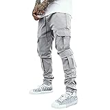 Fannyfuny Baggy Hose Herren Stretch Cargopants Elegant Business Stoffhose Regular Fit Stretch Hose Slim Fit Cargohose Sweatpants Männerhose Freizeithose Für Männer