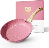 Innerwell Antihaft Bratpfanne 20cm Rosa Granit Beschichtet Pfannen Pfanne Klein Induktion PFOA-freie Kratzfeste Aluminium Bratpfanne