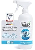 Green Hero Textil Imprägnierspray 500 ml | gegen Regen & Schmutz für Jacken, Schuhe, Sofa, Couch und Leder | effektive Nanoversieglung | Imprägnierung für Textilien mit Bester Waschbeständigkeit