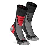 XTREME SOCKSWEAR Herren & Damen Wandersocken Trekking Outdoor Sport Funktionssocken Atmungsaktiv Frottesohle Gepolstert (2 Paar) Schwarz-Grau 42-45